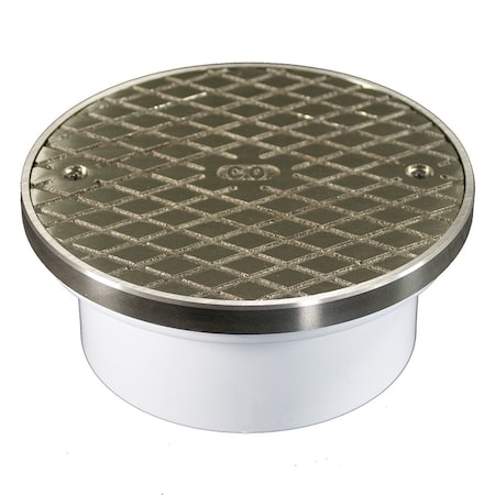Jones Stephens 4in. PVC General Purpose Cleanout with 6in. Nickel Bronze Cover with Ring C60146